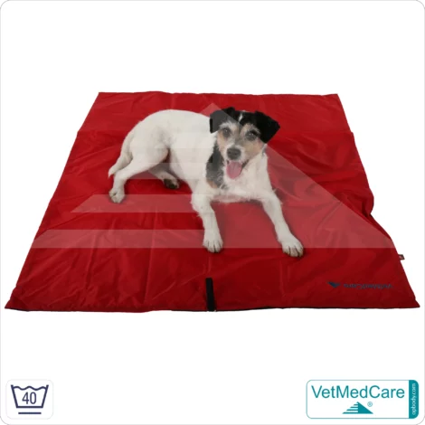 Animal Pad | stark isolierende Hundedecke Rot/Schwarz - auch für das Hundebett und Auto | VetMedCare®