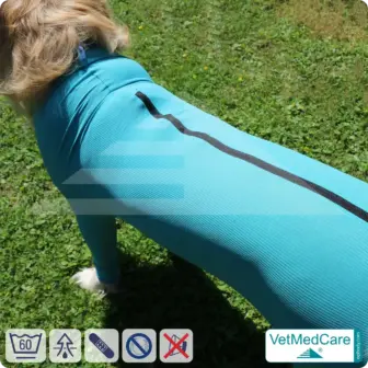 Hundebody mit Beinen + Reißverschluss | Hunde Body - Ganzkörperbody mit 4 Beinen | VetMedCare®